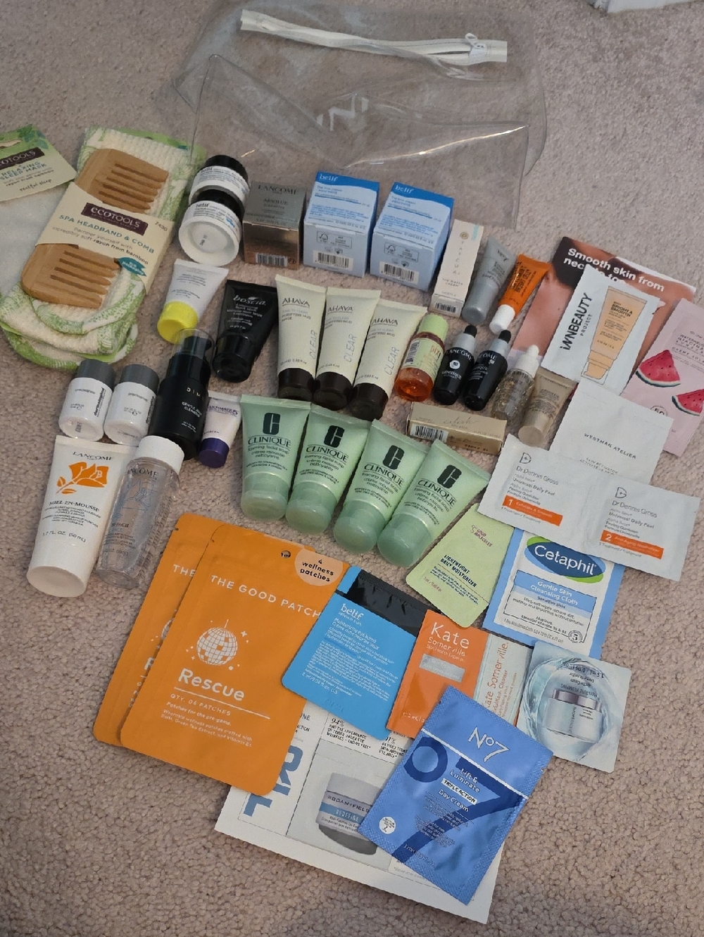 NWT SKINCARE SAMPLES AND DELUXE SIZES + Ecotools Sleeping Mask & Spa Headband